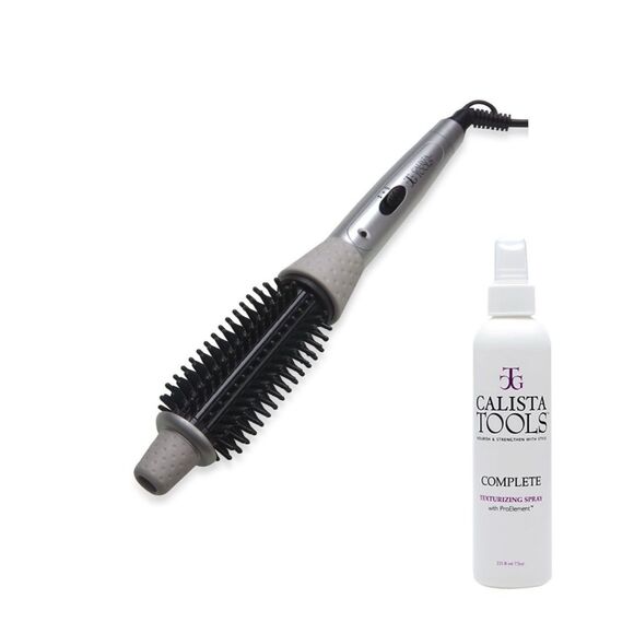 Calista Tools Perfecter Heated Ceramic Round Brush & Texture Spray 7.5 oz New - Picture 1 of 5